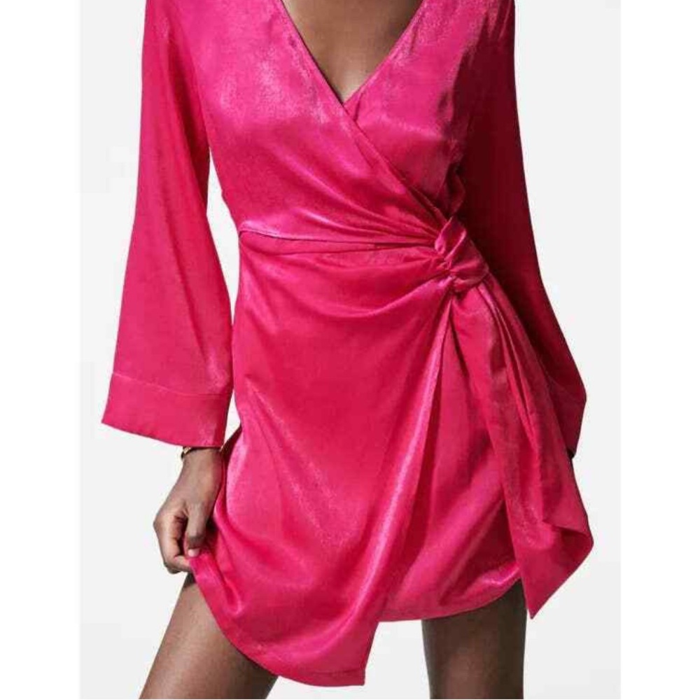 ❌SOLD Zara Pink Wrap Mini Dress